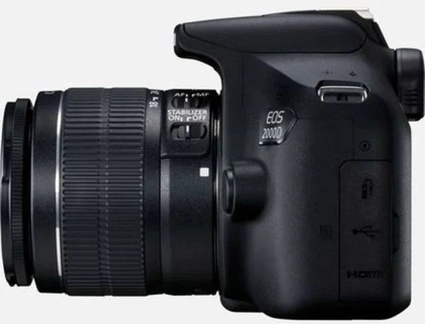 Canon EOS-2000D Digitale Spiegelreflexkamera EF-S 18-55 mm IS II 24.1 Megapixel Schwarz Optischer Sucher, mit eingebautem Blitz, WiFi, Full HD Video,